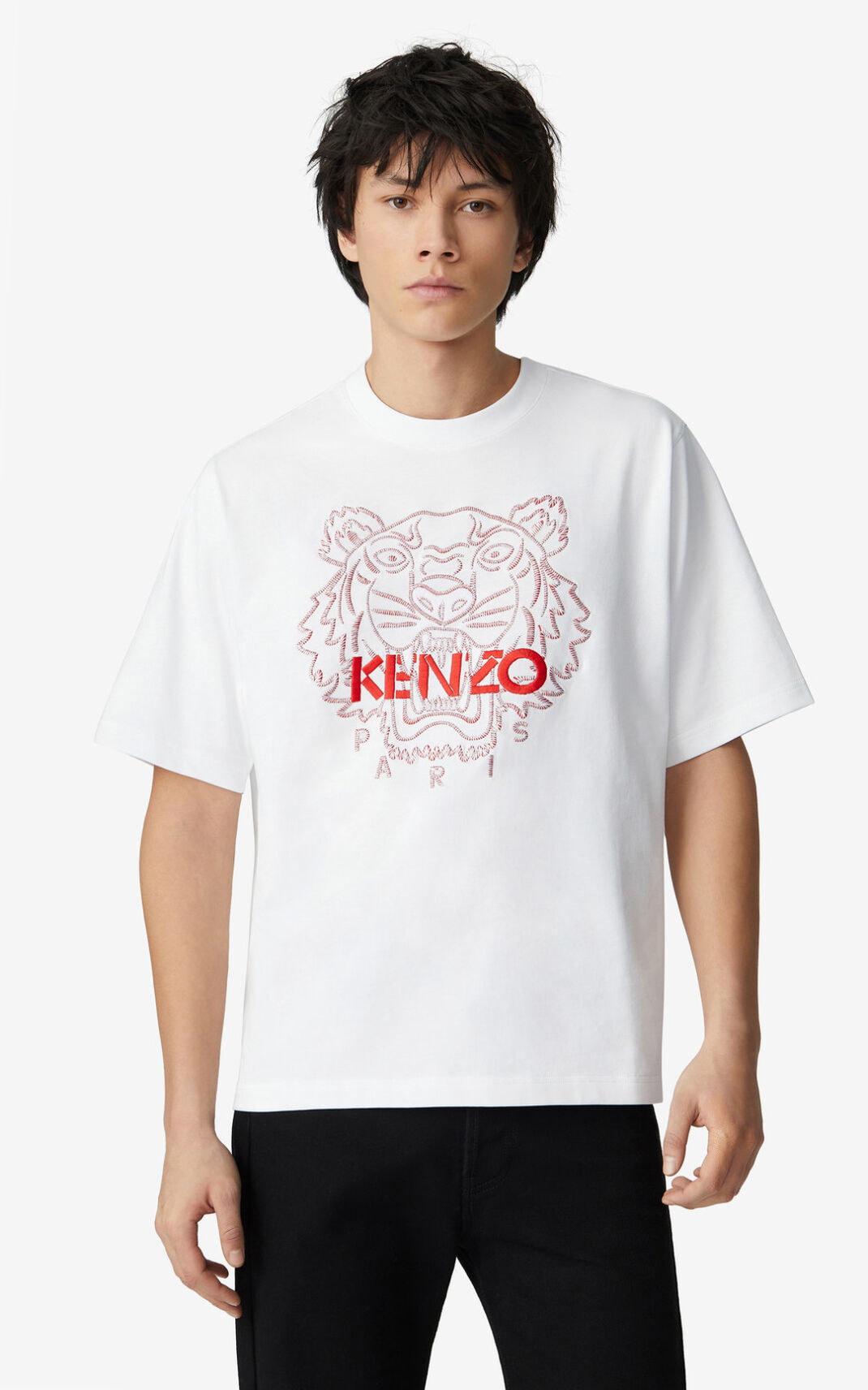 Kenzo Tiger loose fitting Moška Majice Bela SI-5051072